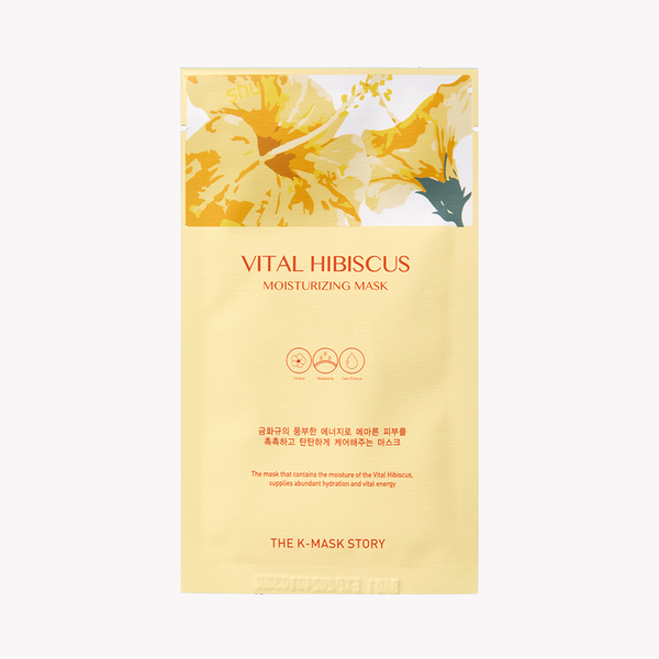 THE K-MASK STORY Vital Hibiscus (Mosturizing) 10 Sheets | Energy-filled ampoule containing hibiscus vitamin tree common jasmine flower water