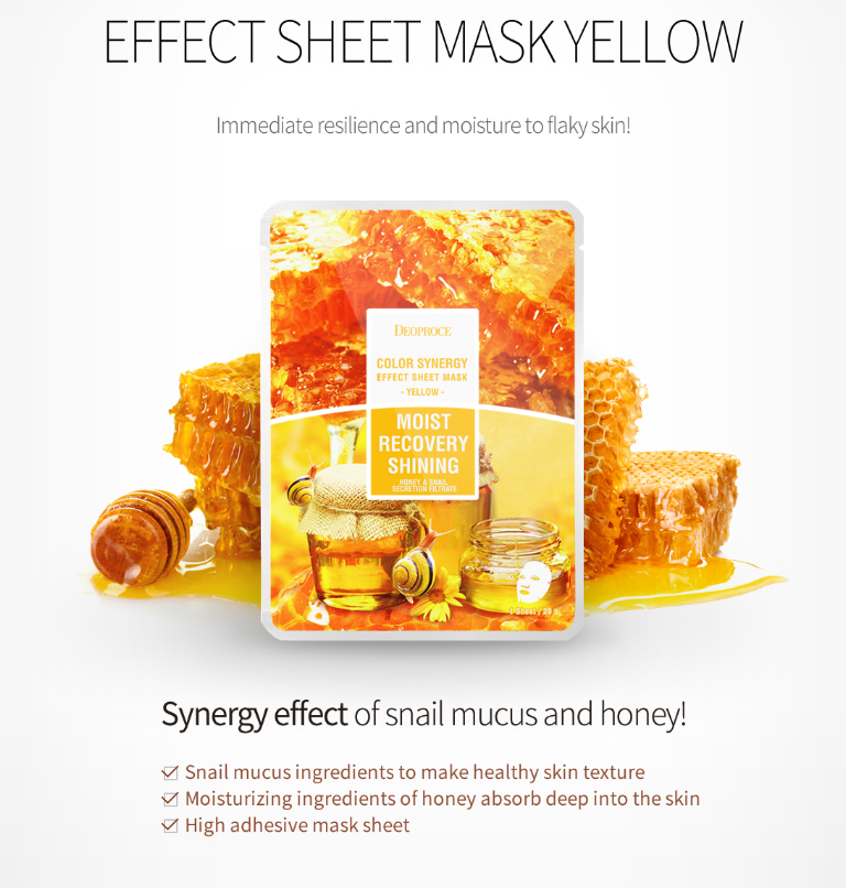 Color Synergy Effect Sheet Mask Yellow 20g / 10 sheets - Dotrade Express. Trusted Korea Manufacturers. Find the best Korean Brands