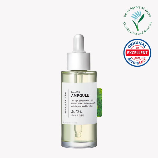 meideme Vegan Green Salvia Calming Ampoule 50ml | Lightweight soothing ampoule formulated with Salvia Plebeia, a medical plant with anti-inflammatory antibiotic properties