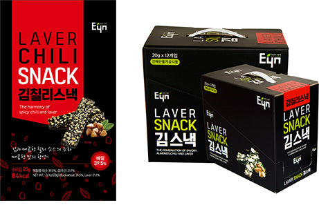 EYN Laver Chili Snack 20g - Box of 12 - Dotrade Express. Trusted Korea Manufacturers. Find the best Korean Brands