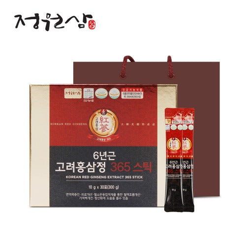 Jung Won Sam Korean Red Ginseng 365 Extract Stick 10g x 30pack / box