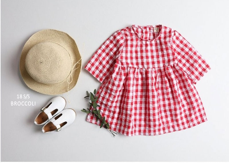 Children's Check One Piece Dress - 2 Colors - Dotrade Express. Trusted Korea Manufacturers. Find the best Korean Brands
